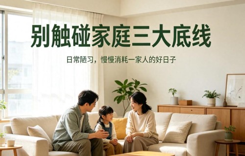 别触碰家庭三大底线，日常陋习，慢慢消耗一家人的好日子